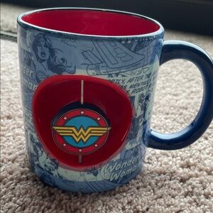 DC Wonder Woman Comic Style Blue and Red Mug